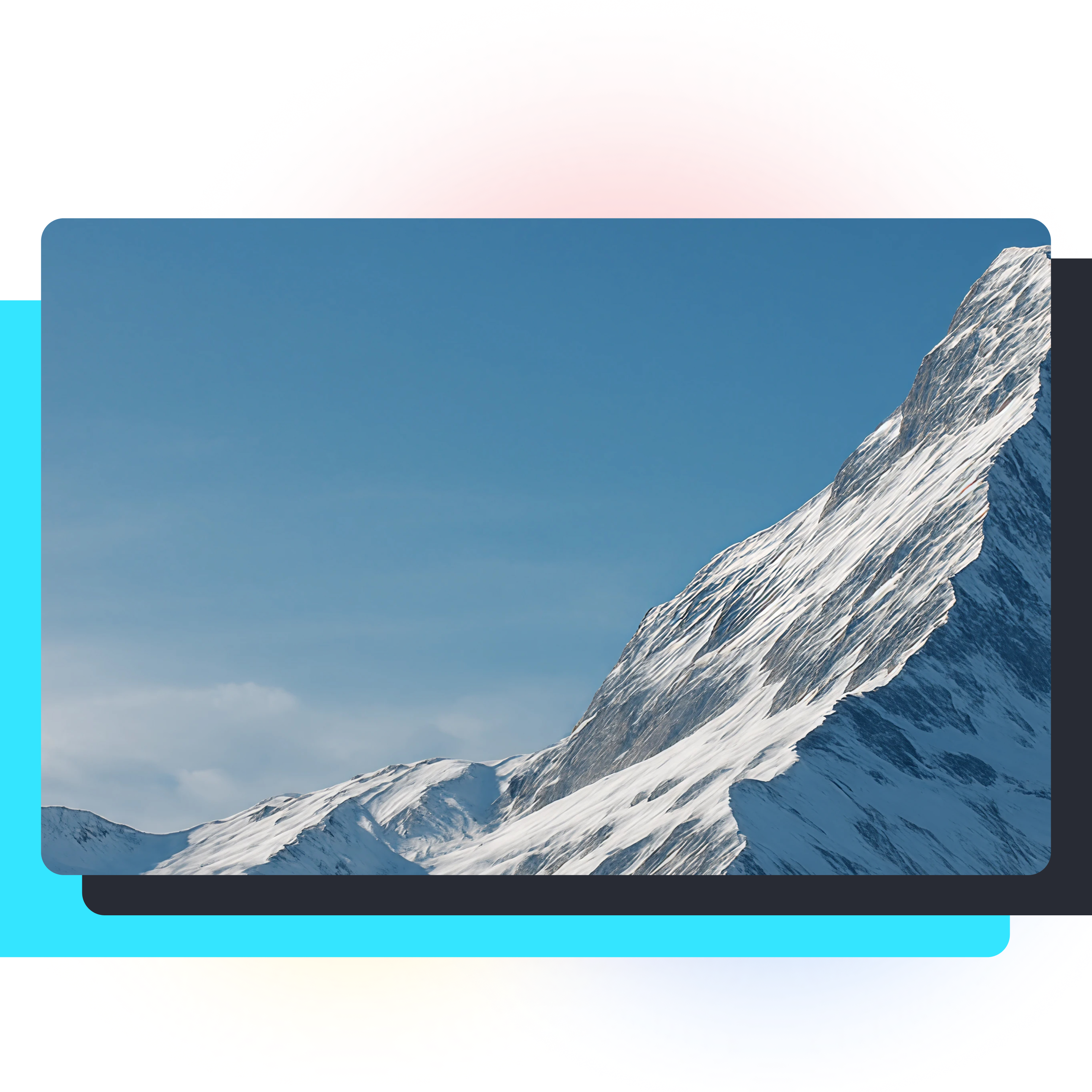 a mountain peak in front of clear skies